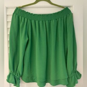 ☘️Green Off-Shoulder Blouse